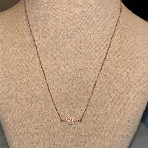 Stella & Dot Gold and Pink Infinity Necklace